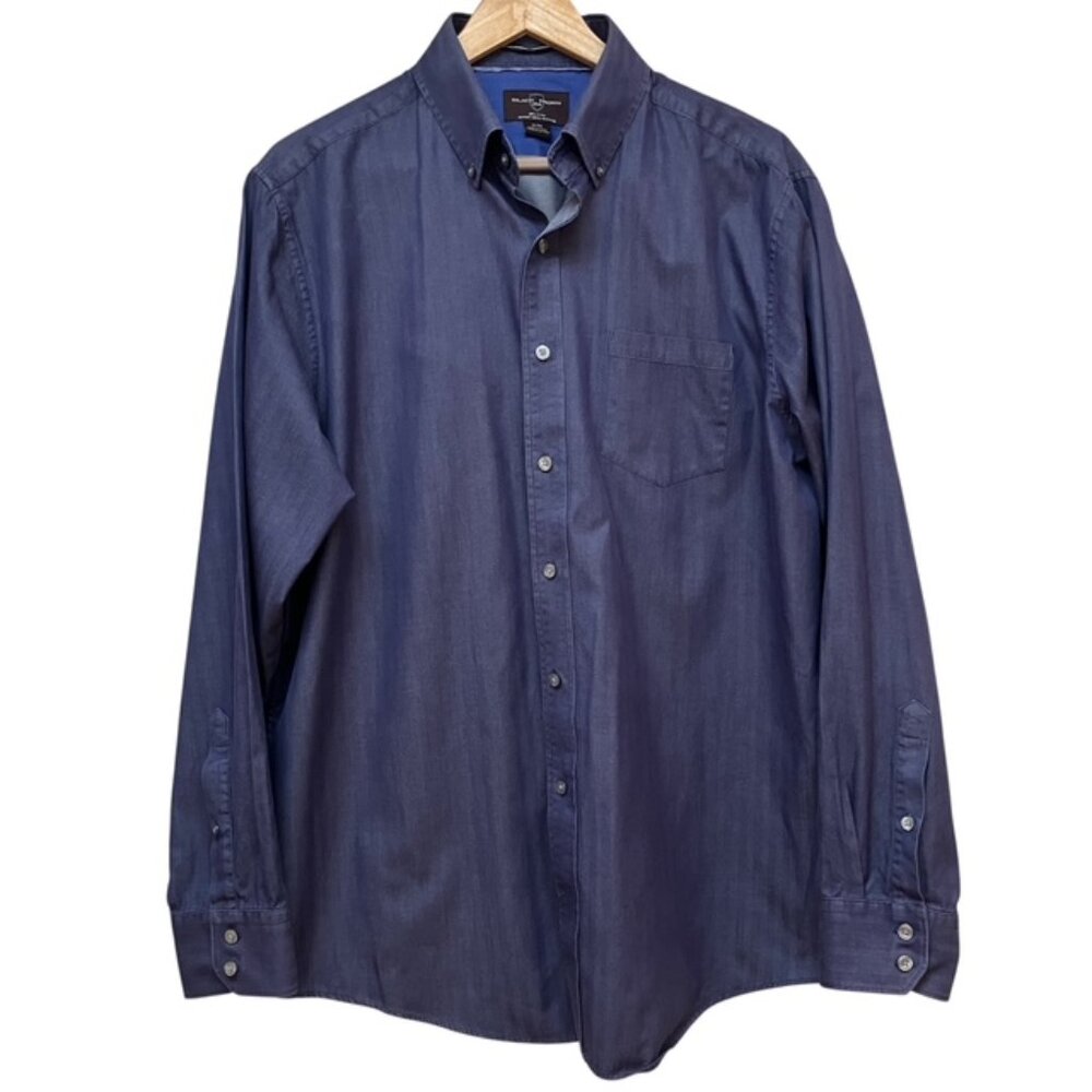 Black Brown 1826 100% Cotton Navy Button down shirt XL
